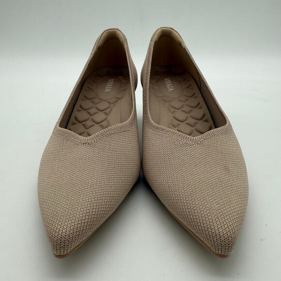 Vivaia Scarlett Pointed Toe Kitten Heels Old Money Almond Comfort Heels 8.5 - Picture 5 of 9